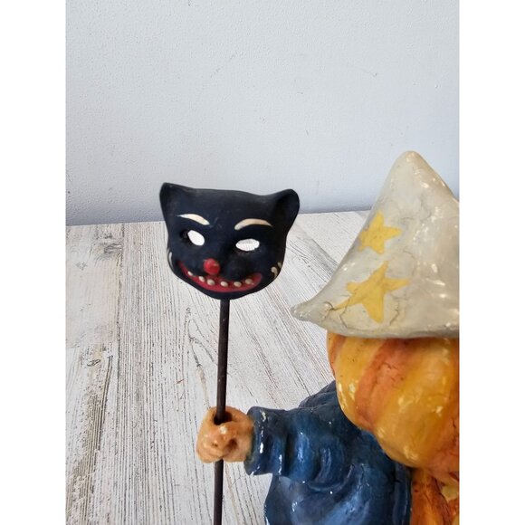 Bethany lowe pumpkin parade RARE scarecrow cat mask Halloween figurine statue de - Picture 2 of 9